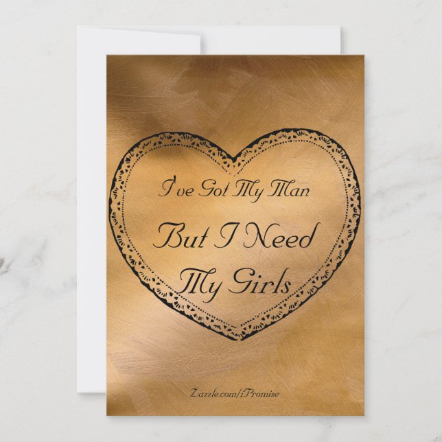 Copper Wedding I Got My Man - Heart Invitation (Front)