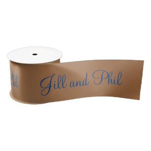 Copper Wedding Monogram Satin Ribbon