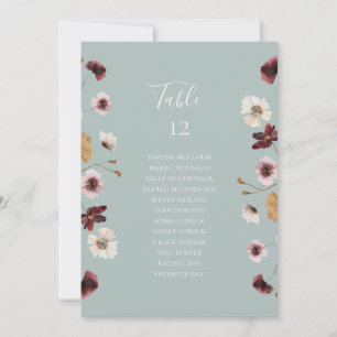 Copper Wildflower   Teal Table Seating Chart