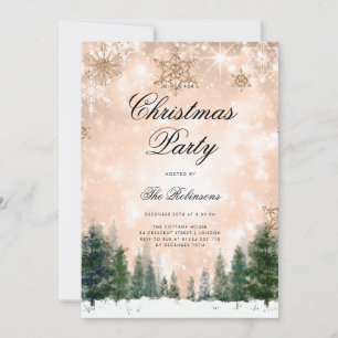 Copper Winter Christmas Invite Program Menu