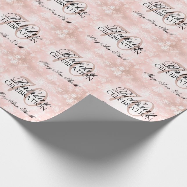 Copper Winter Wonderland 70th Birthday Party Wrapping Paper (Corner)