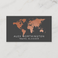 Copper World Map Professional International Travel