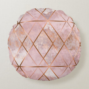 Copper X Round Pillow