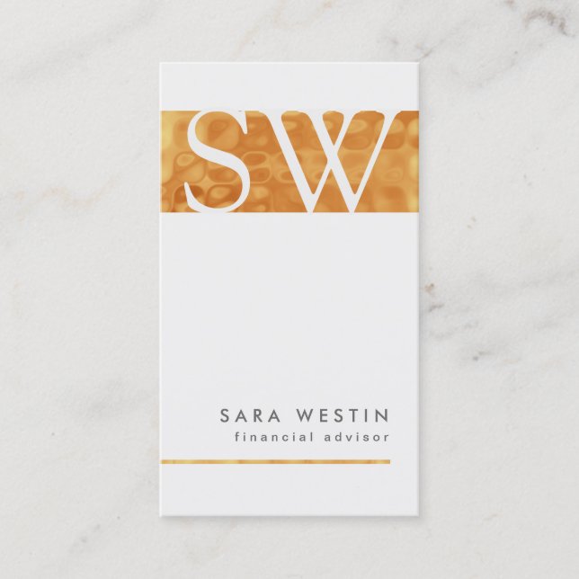 CopperTiles FinancialAdvisor Monogram BusinessCard Business Card (Front)