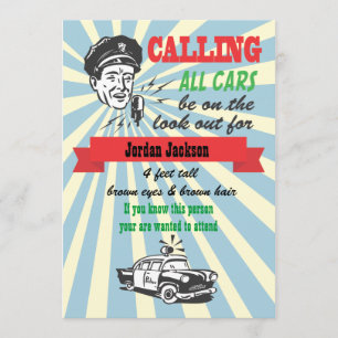 Cops and Robbers Birthday Party Invitation