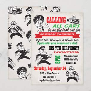 Cops and Robbers Birthday Party Invitation