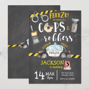 Cops and Robbers Birthday Party Invitation