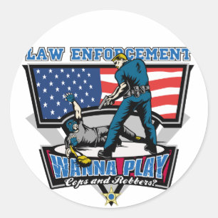 Cops and Robbers Classic Round Sticker