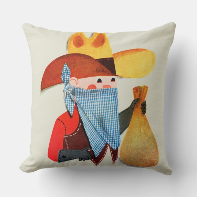 Cops and Robbers Throw Pillow (Front)