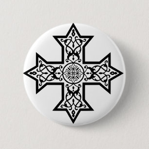 Coptic Cross 2 Inch Round Button