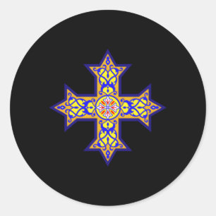 Coptic Cross Classic Round Sticker