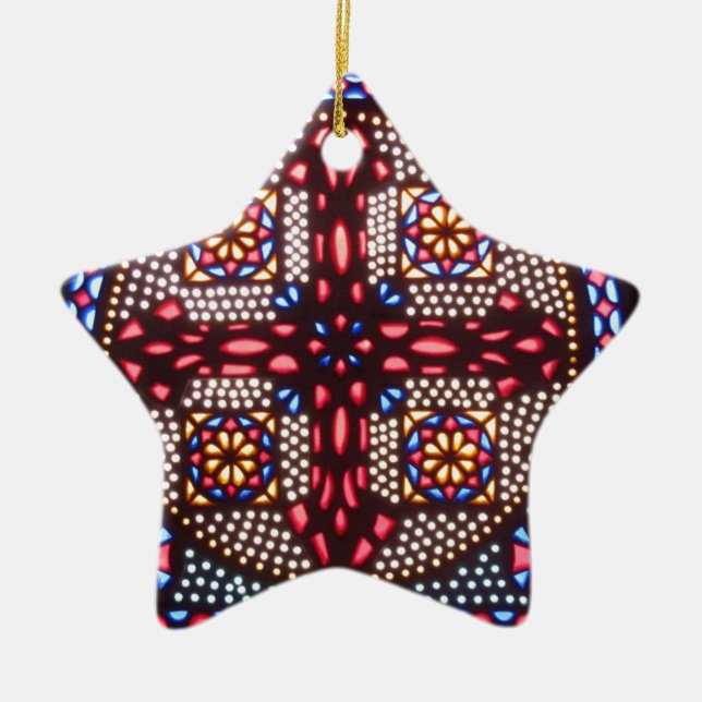 COPTIC CROSS colourful and beautiful Ceramic Ornament (Front)