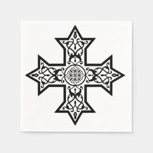 Coptic Cross Custom Paper Orthodox Christian Table Napkin