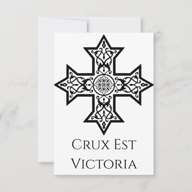 Coptic Cross Holy Card | Pater Noster Prayer Back (Front)
