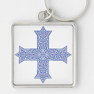 Coptic cross keychain