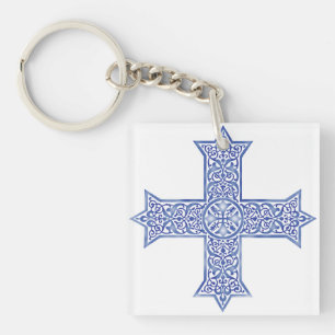 Coptic cross keychain