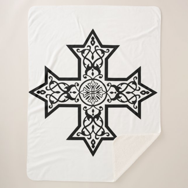 Coptic Cross Sherpa Blanket (Front)