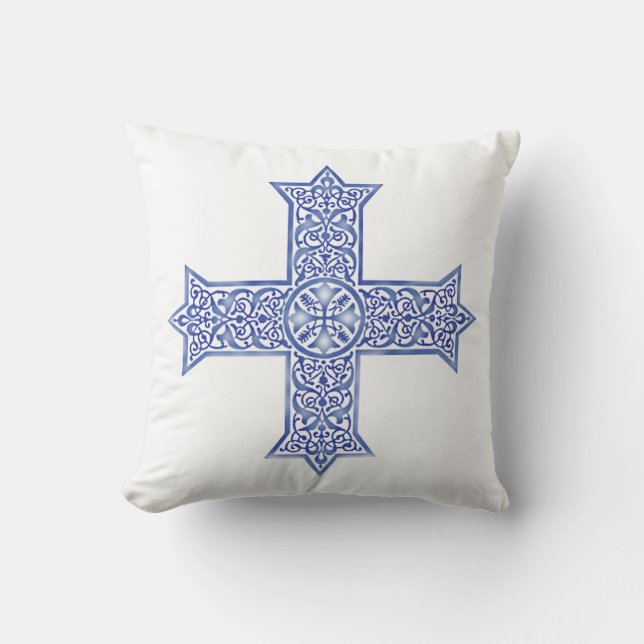 Coptic cross throw pillow (Front)
