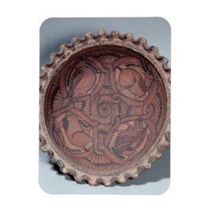 Coptic cup, painted terracotta with swag borders, magnet