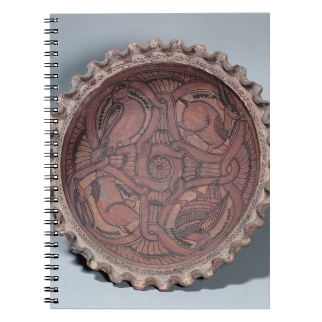 Coptic cup, painted terracotta with swag borders, notebook (Front)