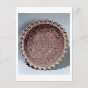Coptic cup, painted terracotta with swag borders, postcard