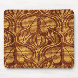 Coptic embroidery pattern - Orange leaves Mouse Pad
