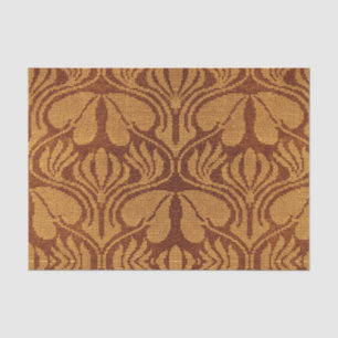 Coptic embroidery pattern - Orange leaves Tissue Paper