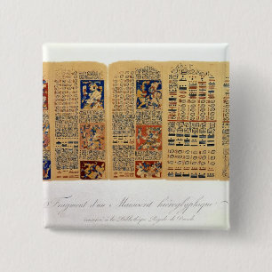 Copy of a fragment of the Dresden Codex 2 Inch Square Button