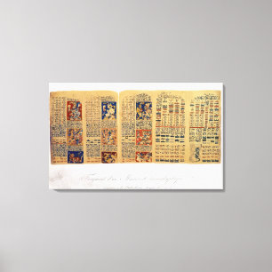 Copy of a fragment of the Dresden Codex Canvas Print
