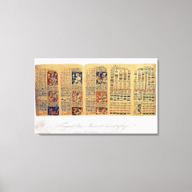 Copy of a fragment of the Dresden Codex Canvas Print (Front)