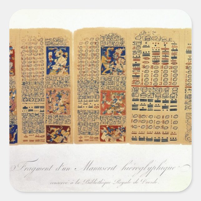 Copy of a fragment of the Dresden Codex Square Sticker (Front)