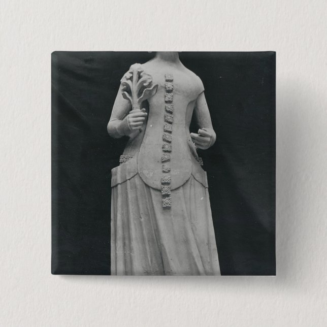 Copy of a statue of Isabella of Bavaria 2 Inch Square Button (Front)
