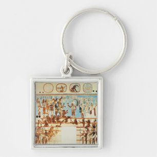 Copy of a wall painting from Bonampak Keychain