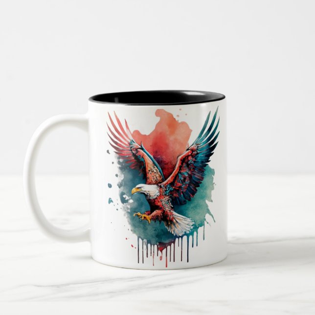 copy of Be Eagle, flying, funny  Two-Tone Coffee Mug (Left)