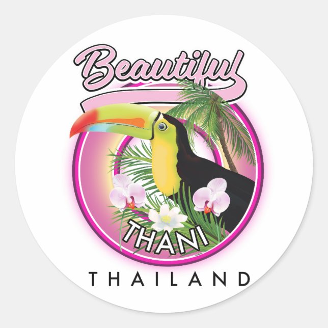 Copy of Beautiful Thani Thailand Classic Round Sticker (Front)