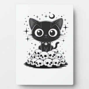Copy of Cat Skulls Creepy Cute Kitty Goth Black Al Plaque