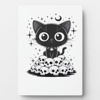 Copy of Cat Skulls Creepy Cute Kitty Goth Black Al Plaque