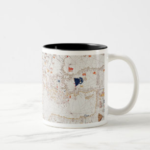 Copy of Catalan Map of Europe, North Africa Two-Tone Coffee Mug