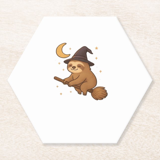 Copy of Ghost Hedgehog Librarian � Cute Halloween  Paper Coaster (Front)