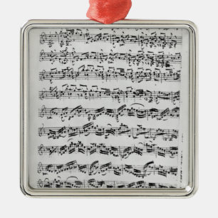 Copy of 'Partita in D Minor for Violin' Metal Ornament