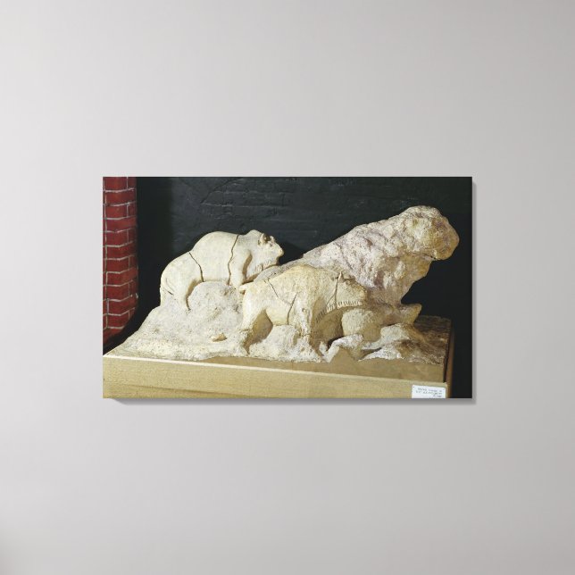 Copy of sculpture of bisons, Le Canvas Print (Front)
