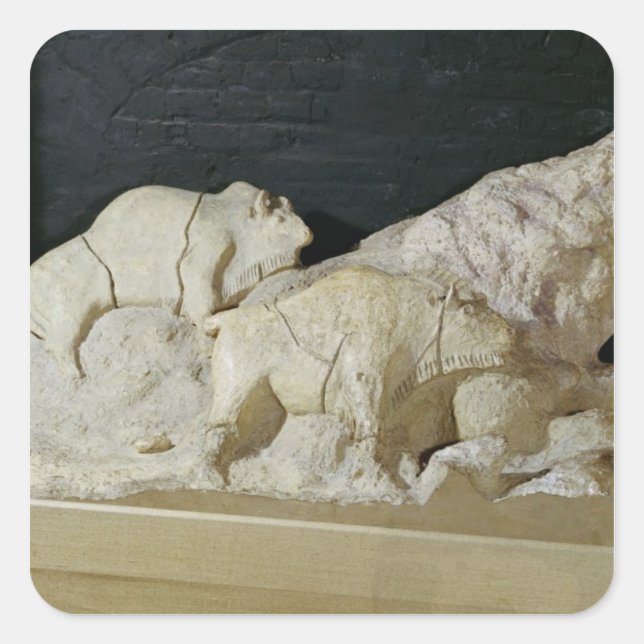 Copy of sculpture of bisons, Le Square Sticker (Front)