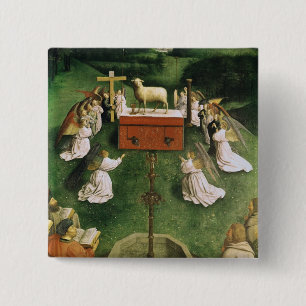 Copy of The Adoration of the Mystic Lamb 2 Inch Square Button