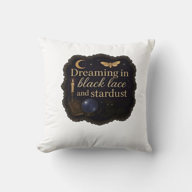 Copy Of Whimsigoth Fantasy Mystical Forests, Moons Throw Pillow (Front)