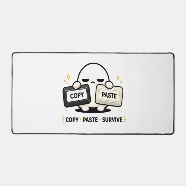 Copy Paste Survive - Funny Tech Coding Cute Desk Mat (Front)