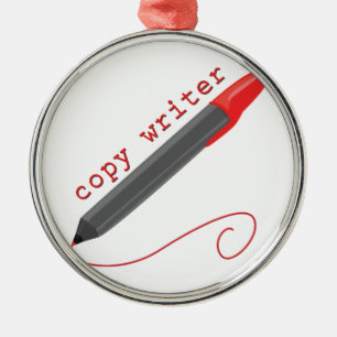 Copy Writer Metal Ornament