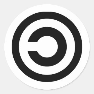copyleft classic round sticker