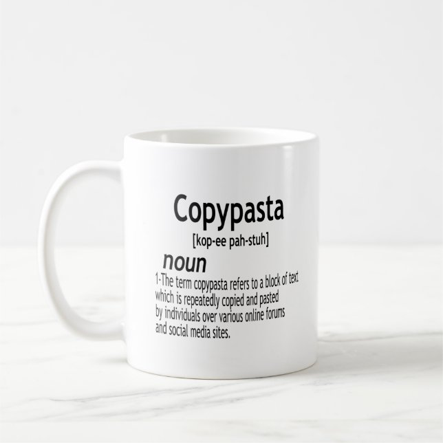Copypasta Definition Coffee Mug (Left)