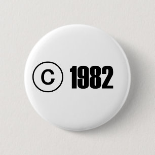 Copyright 1982 2 inch round button