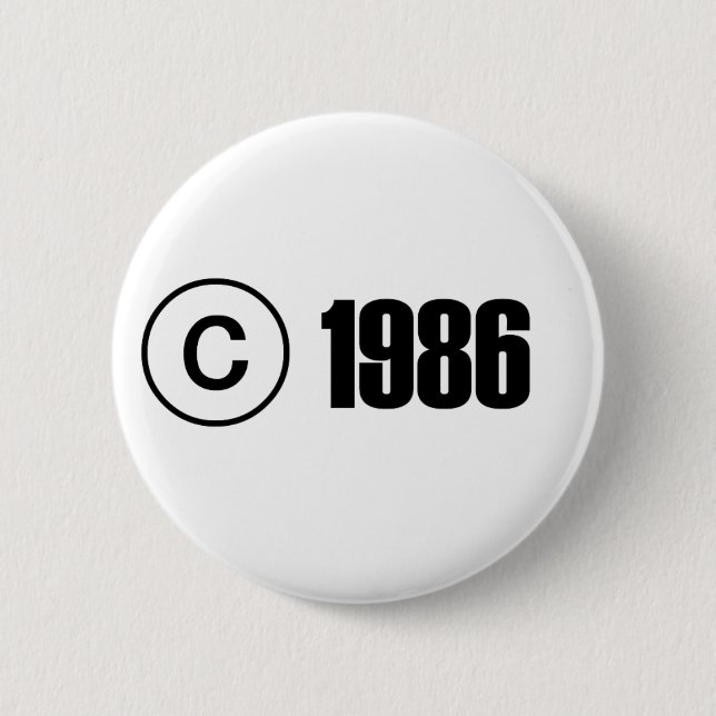 Copyright 1986 2 inch round button (Front)